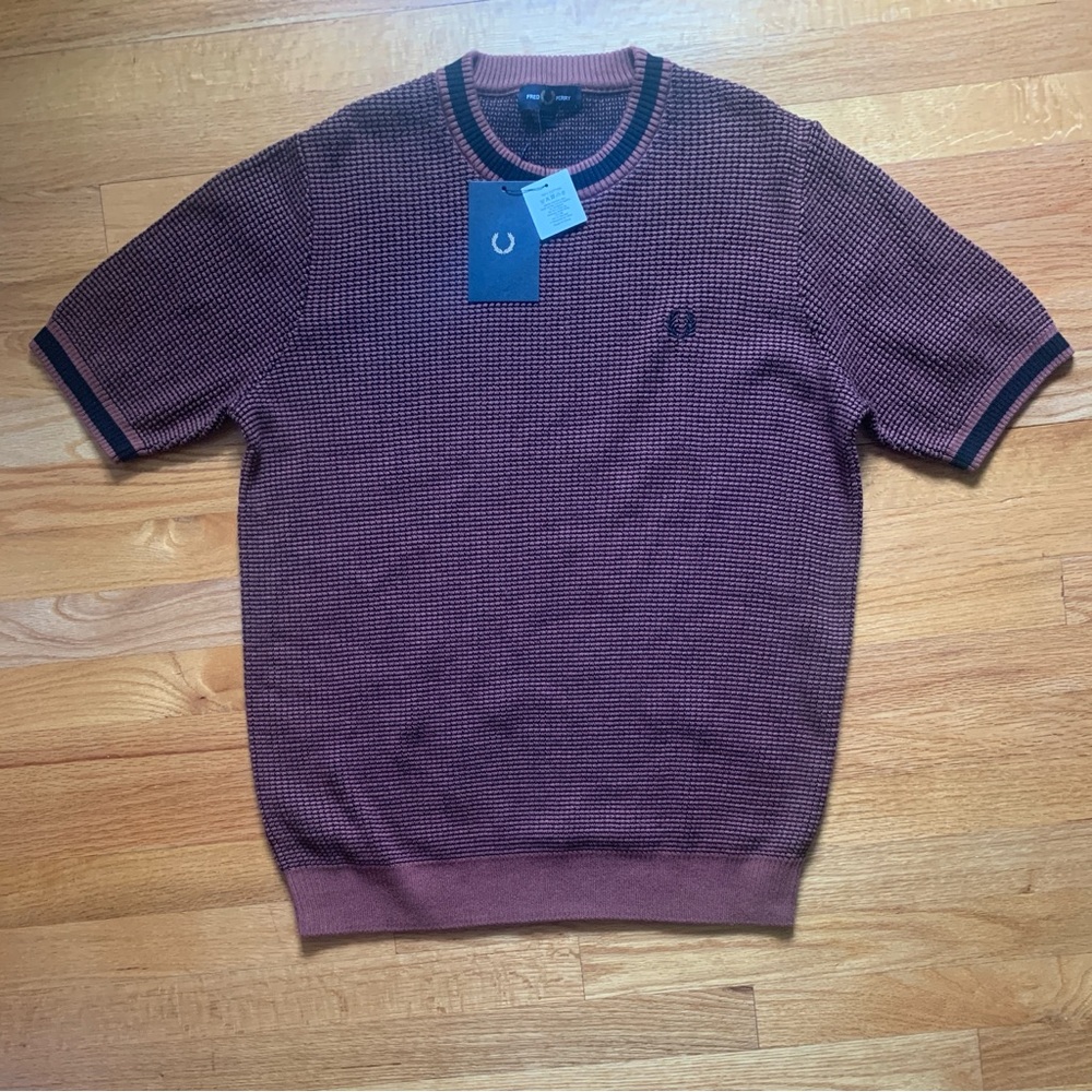 Fred Perry - K6538 Textured Knitted Whisky Brown - T-Shirt